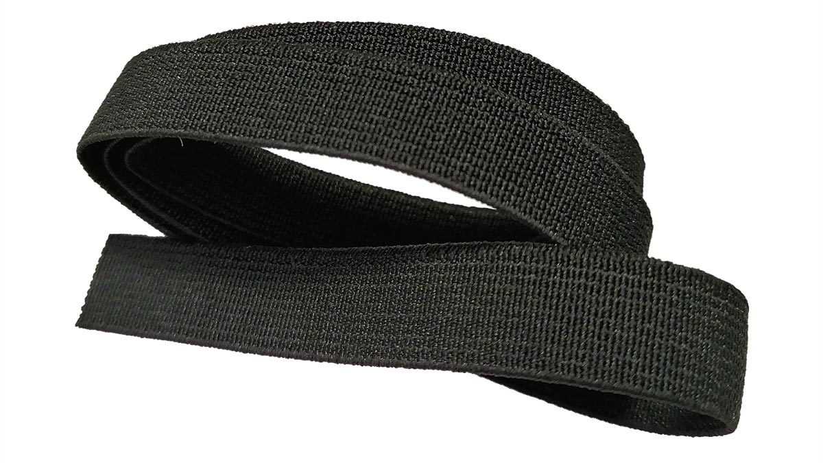 WG12 12mm Woven Gusset Shoe Elastic - Black